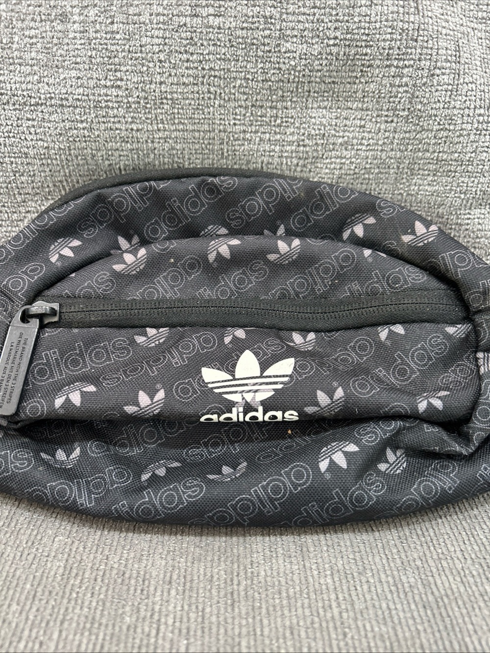 Adidas Fanny Pack Crossbody Belt Bag All Over Print Black - Picture 2 of 4